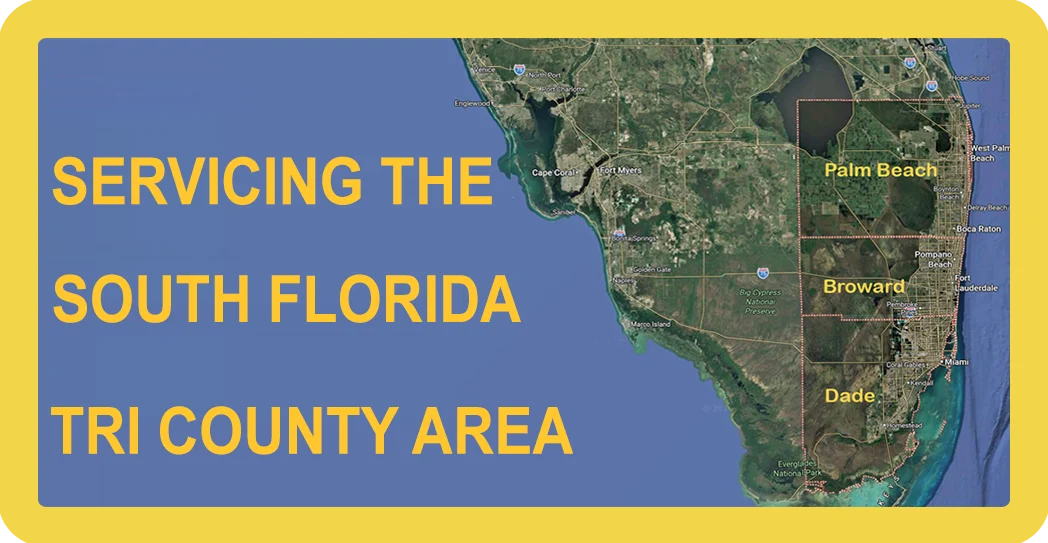 South Florida service area map: Miami-Dade, Broward and Palm Beach